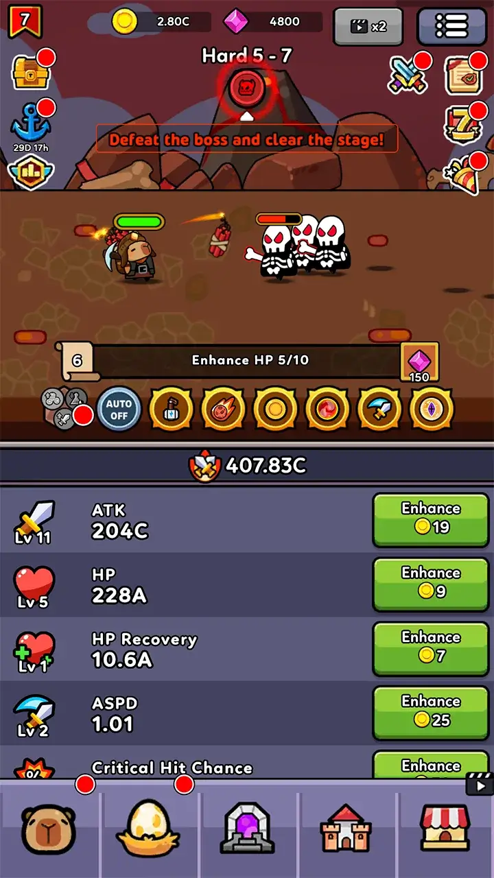 Capybara Survivor: Idle Break screenshot 2