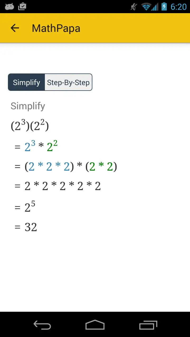 Tangkapan layar MathPapa 5