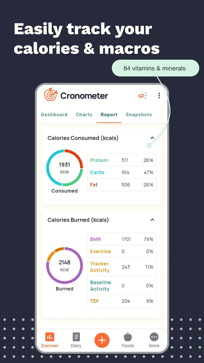 Cronometer screenshot 3