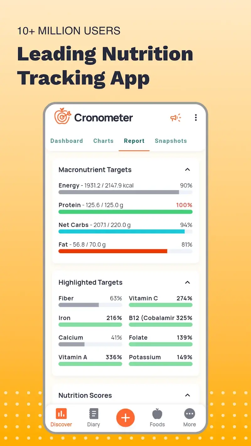 Cronometer screenshot 1