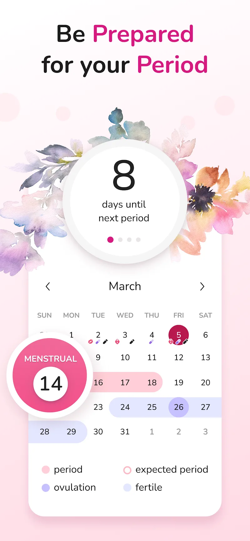 Capturas de pantalla de Period Tracker and Calendar
