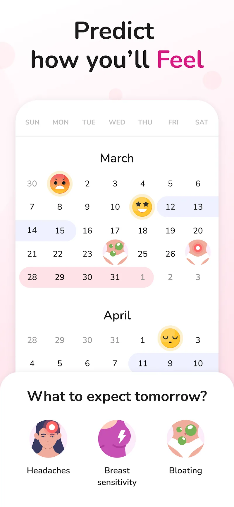 Capturas de pantalla de Period Tracker and Calendar