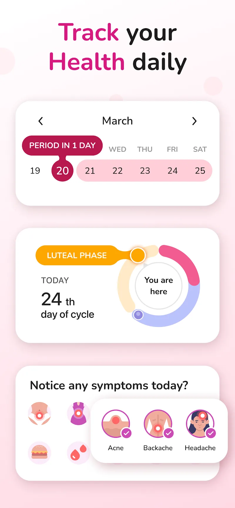 Capturas de pantalla de Period Tracker and Calendar