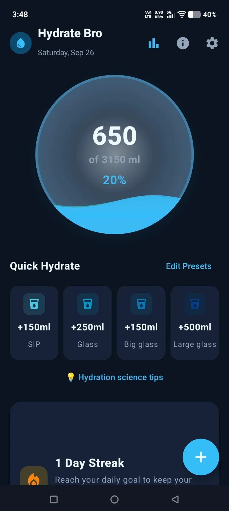 Hydrate Bro - Capture d'écran 1