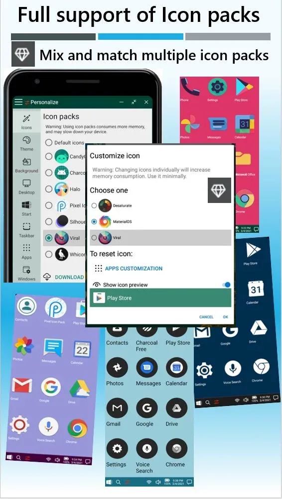 Captura de pantalla de Win-X Launcher 3