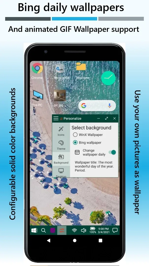 Captura de pantalla de Win-X Launcher 2