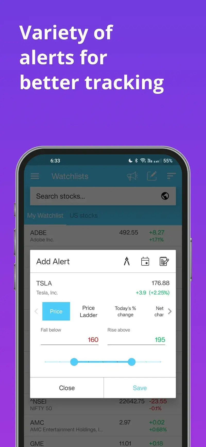 Stock Alerts BG screenshot 3