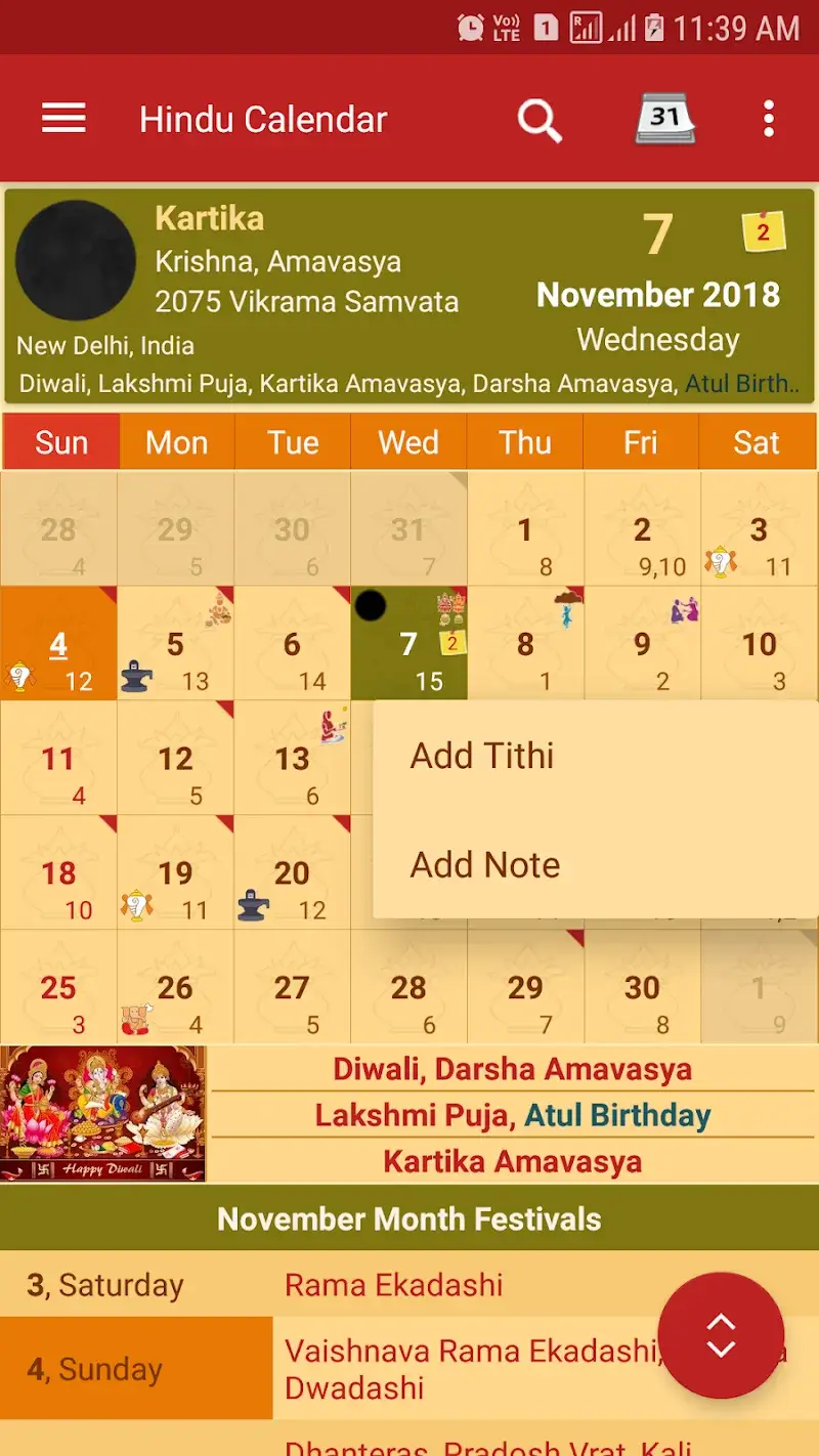 Hindu Calendar - Drik Panchang screenshot 2
