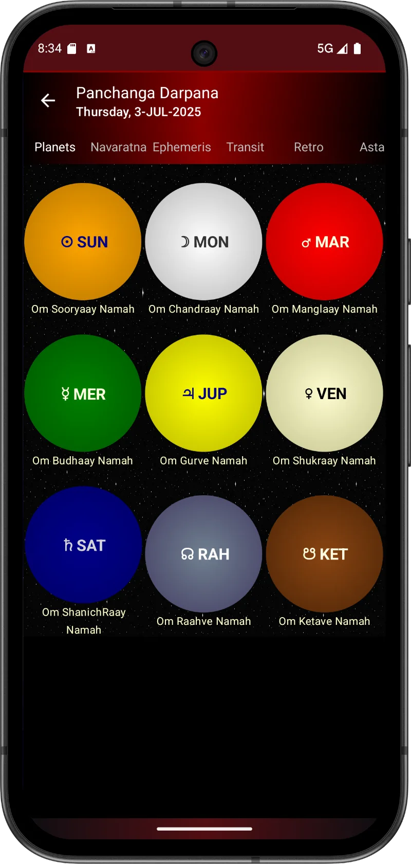 Vista previa 6 de la app Astrology & Panchanga Calendar