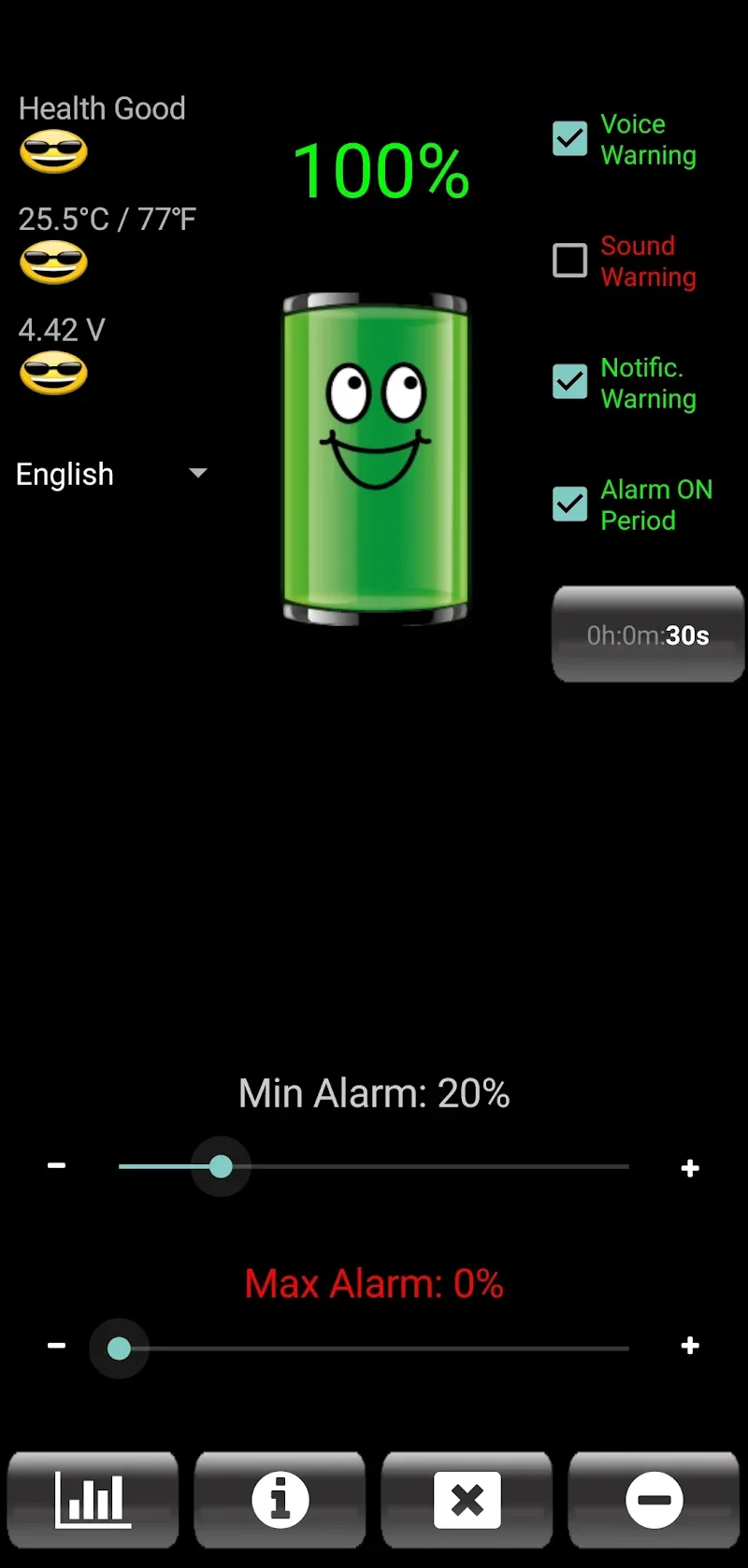 Battery Alarm PRO screenshot 2