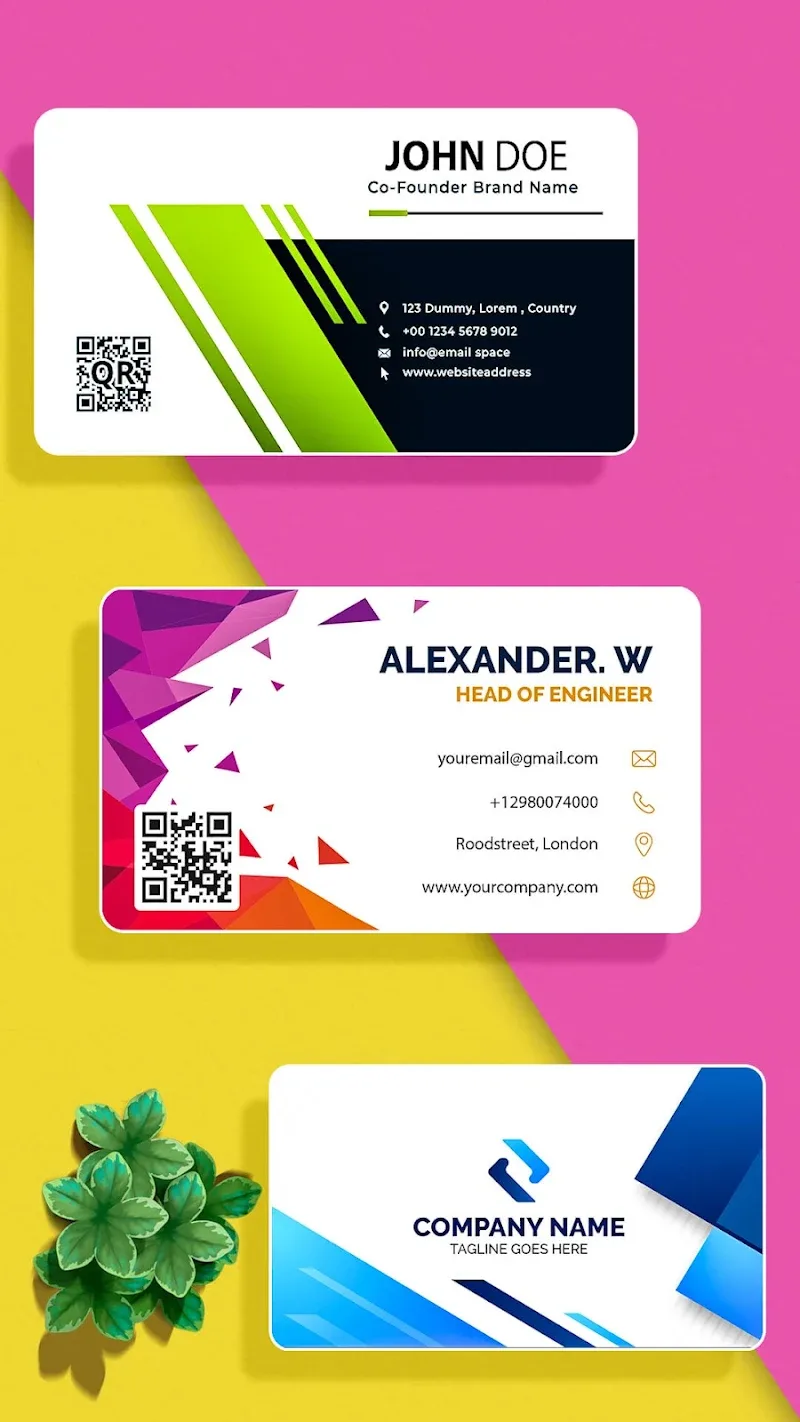 Prévia 4 do aplicativo Business Card Maker