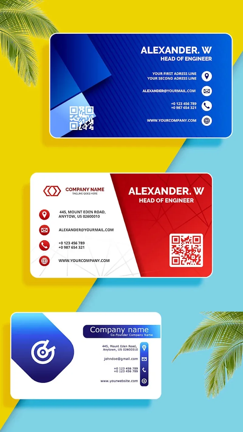 Prévia 3 do aplicativo Business Card Maker