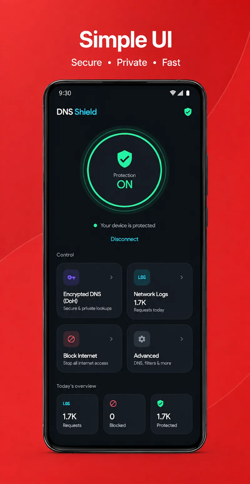 Preview aplikasi DNS Shield 2