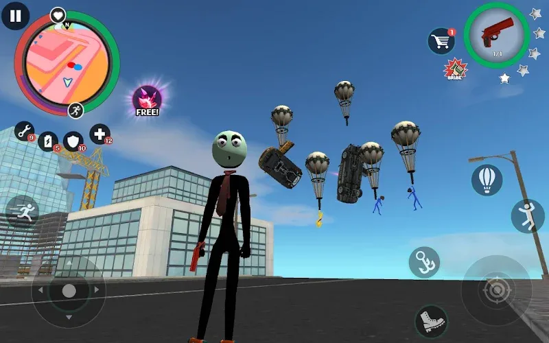 ภาพหน้าจอเกมเพลย์ Stickman Rope Hero 2 MOD APK 4