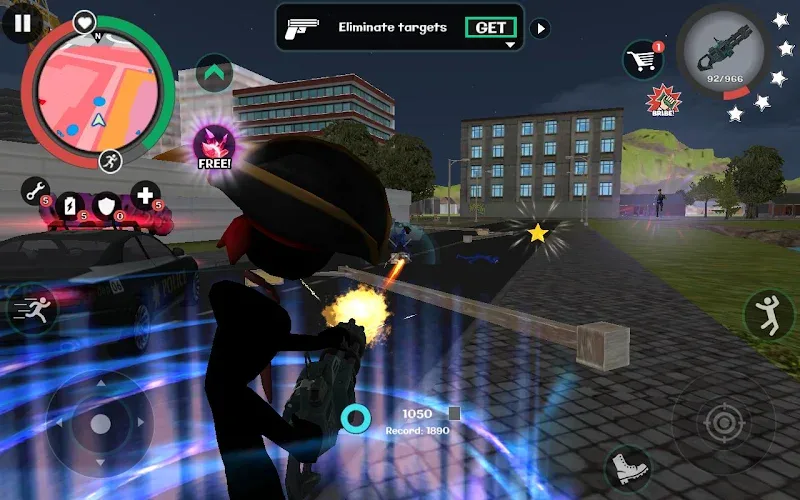 ภาพหน้าจอเกมเพลย์ Stickman Rope Hero 2 MOD APK 5