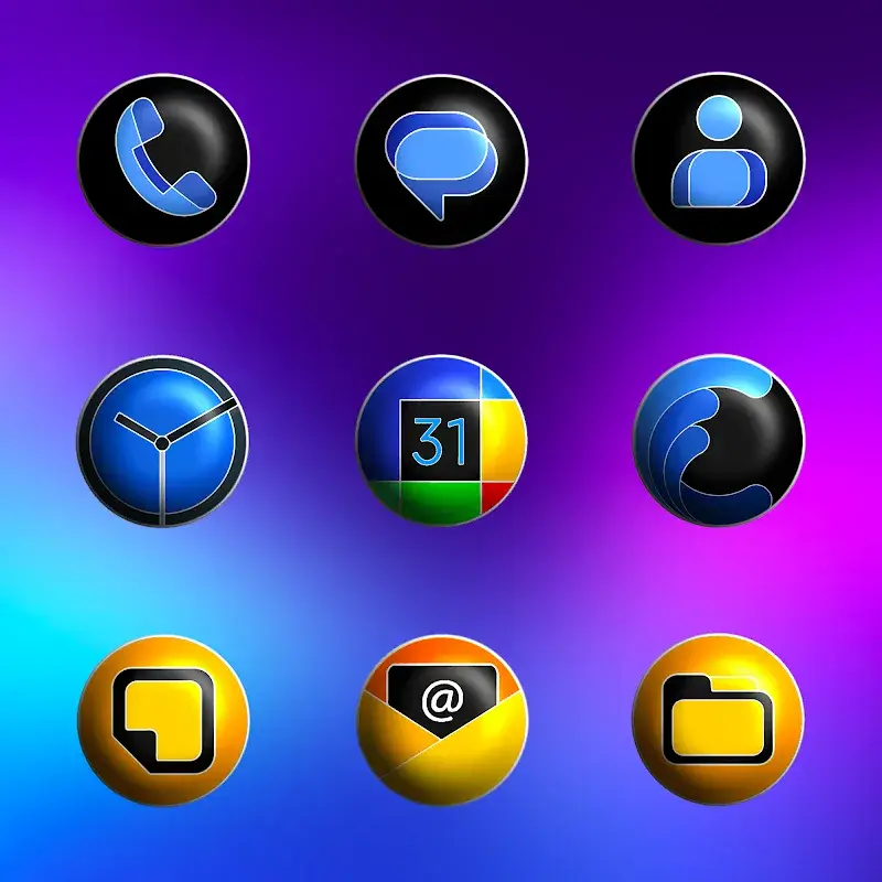 Captura de tela 2 do Pixly Fluo 3D - Icon Pack