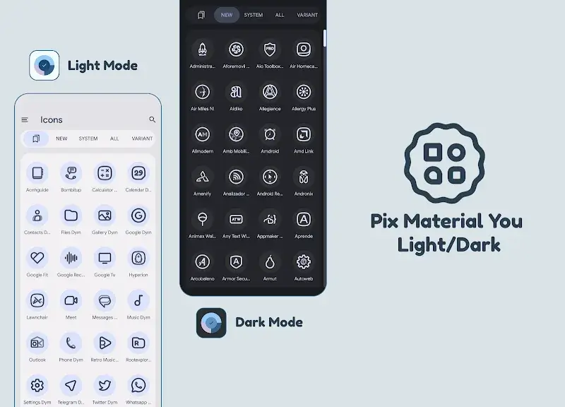 Capture d'écran Pix Material You Light/Dark 1
