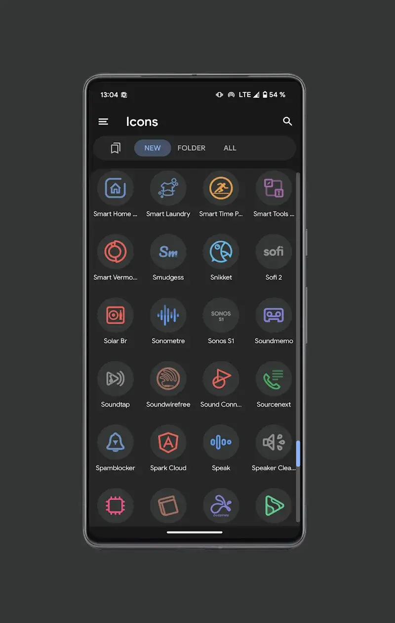 Screenshot 6 di Pix Material Dark Icon Pack