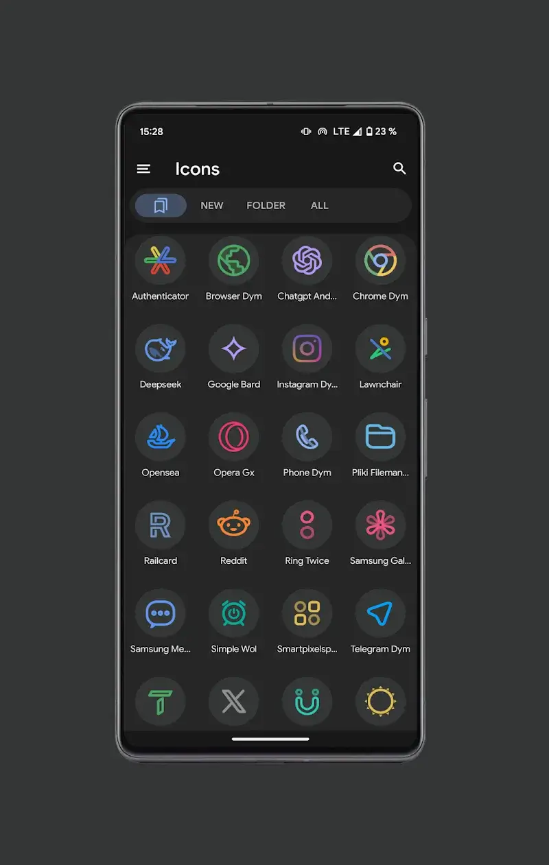 Screenshot 3 di Pix Material Dark Icon Pack