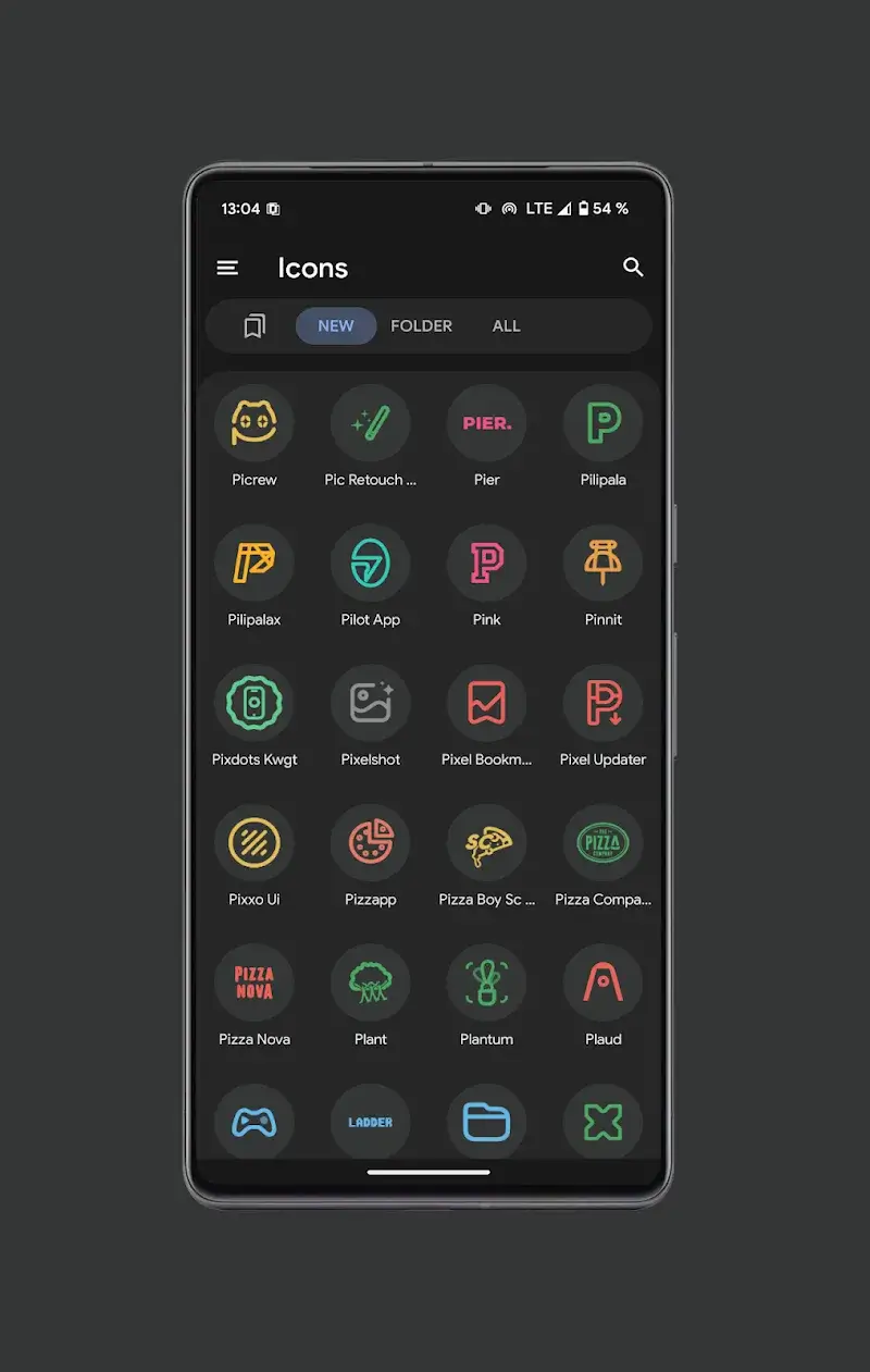 Screenshot 5 di Pix Material Dark Icon Pack