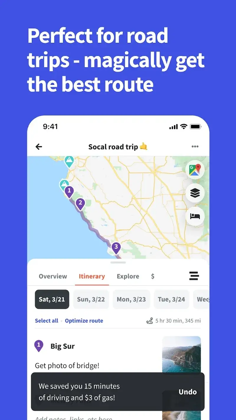 Wanderlog screenshot 3