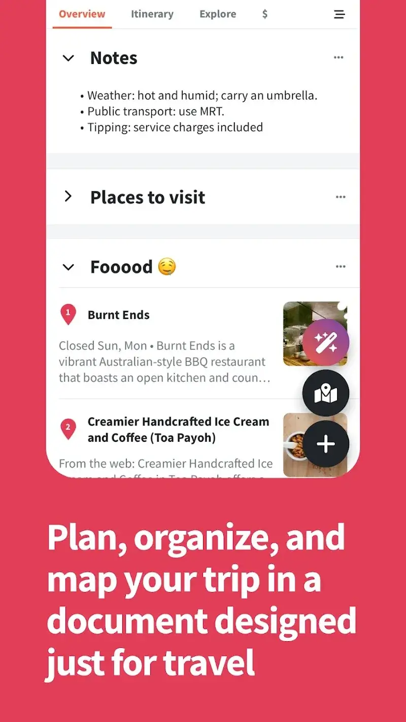 Wanderlog screenshot 2