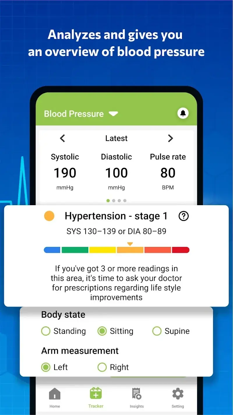 ภาพหน้าจอแอป Blood pressure – Blood Sugar 2