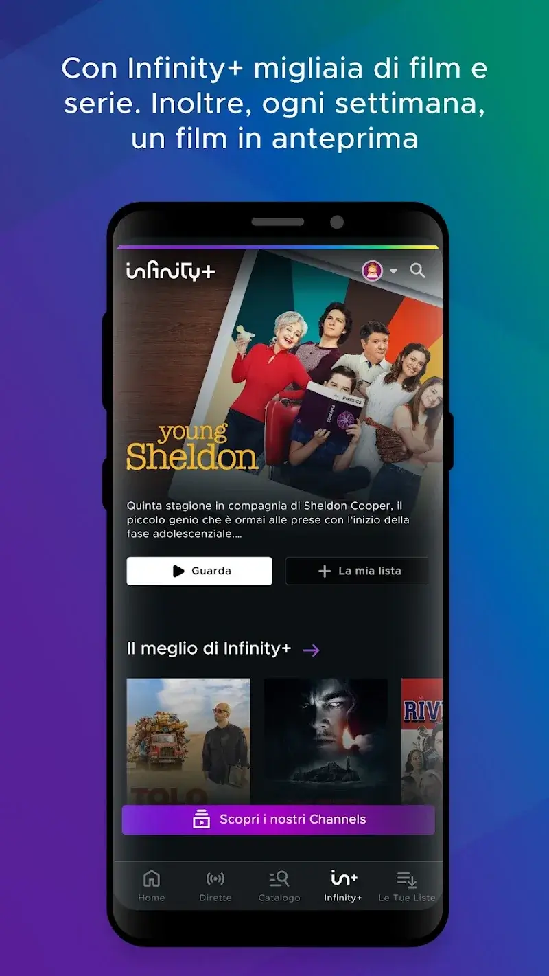 Tangkapan layar Mediaset Infinity 4