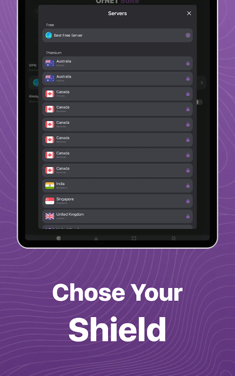 Captura de tela 2 do OrNET VPN