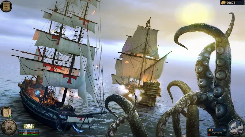 Tangkapan layar gameplay Pirates Flag 1