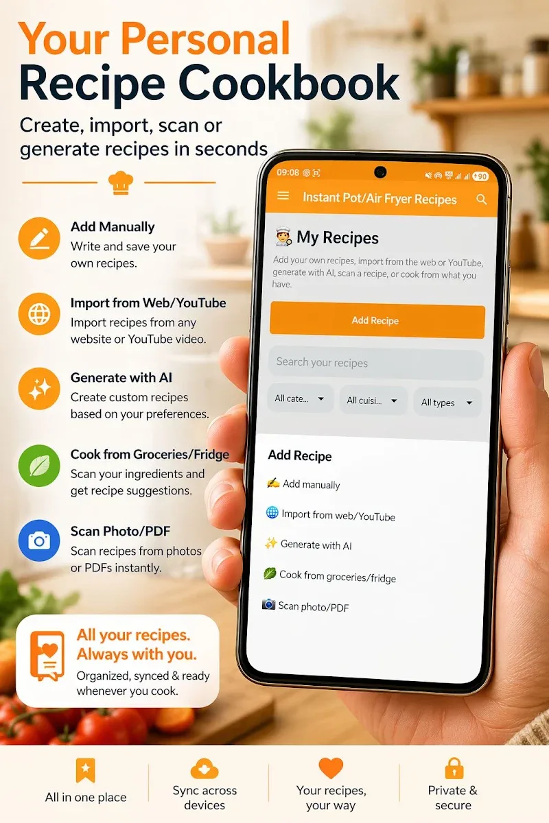 Instant Pot/Air Fryer Recipes app preview 2