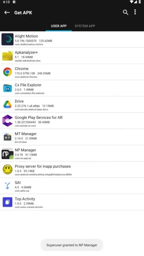 ภาพหน้าจอ NP Manager 1