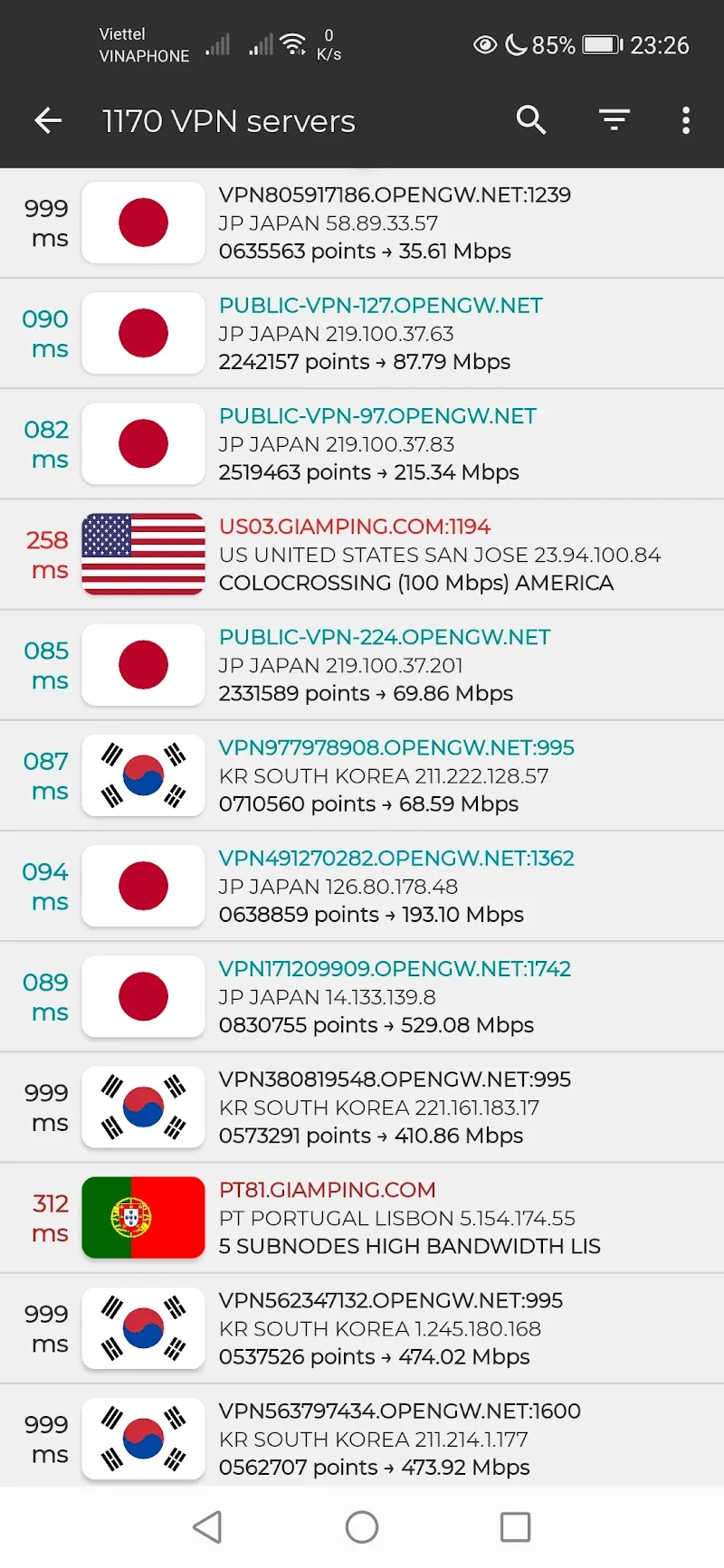 VPN Gate captura de tela 5