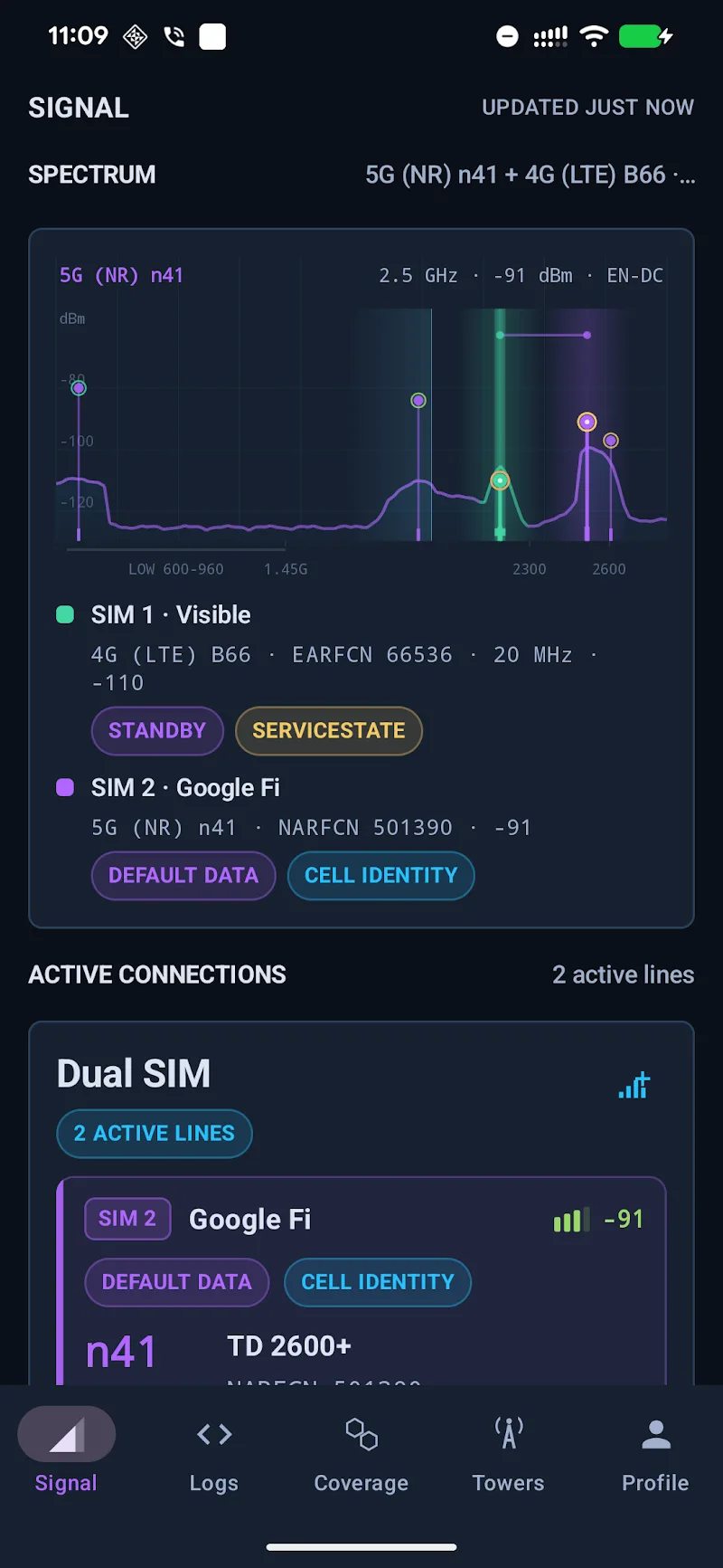 Aperçu de l'application LTE Discovery 1