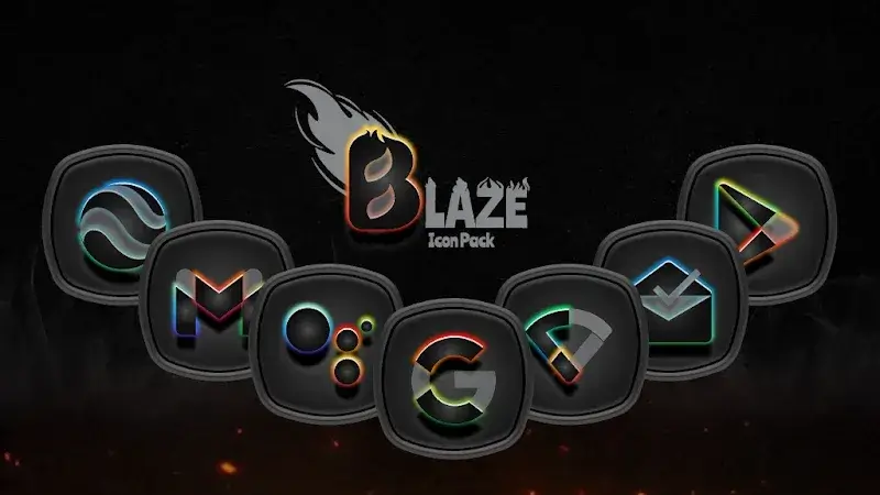 Blaze Dark Icon Pack APK Captura de tela 1