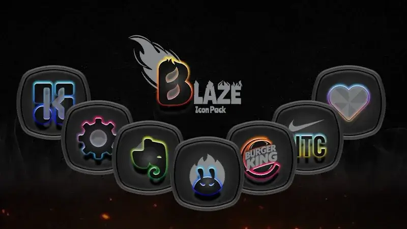 Blaze Dark Icon Pack APK Captura de tela 5