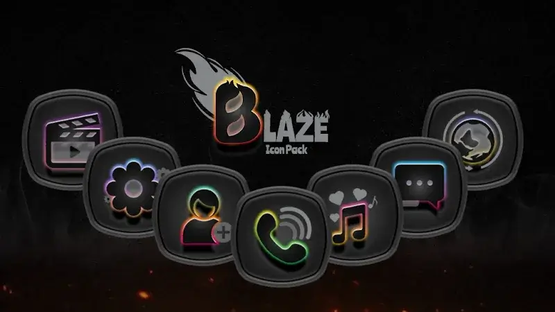 Blaze Dark Icon Pack APK Captura de tela 3