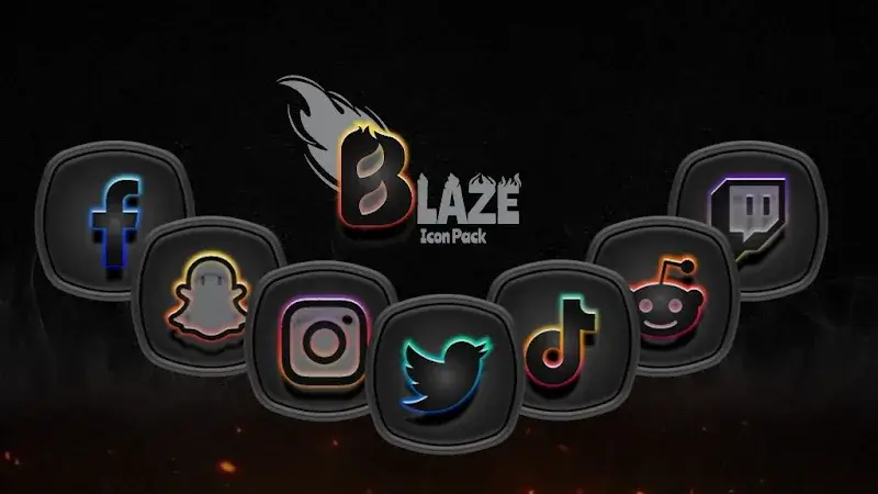 Blaze Dark Icon Pack APK Captura de tela 2