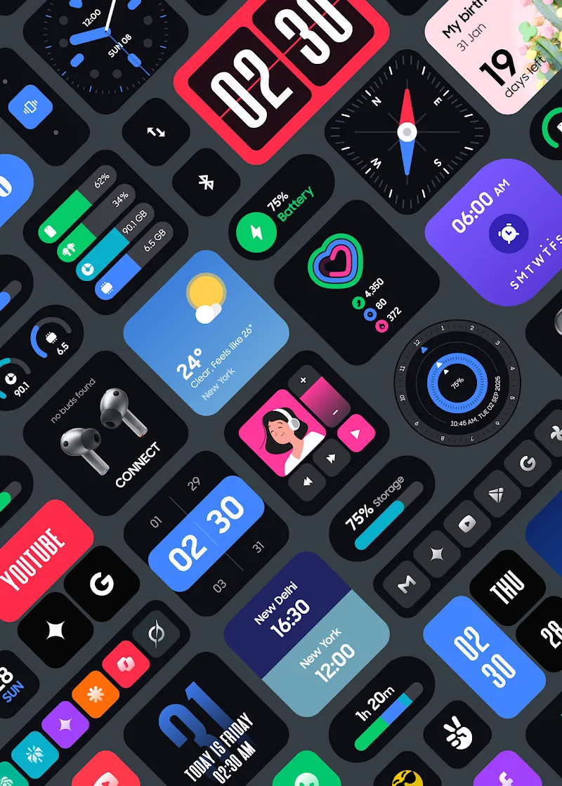 Pratinjau antarmuka Galaxy Widgets: One UI 5