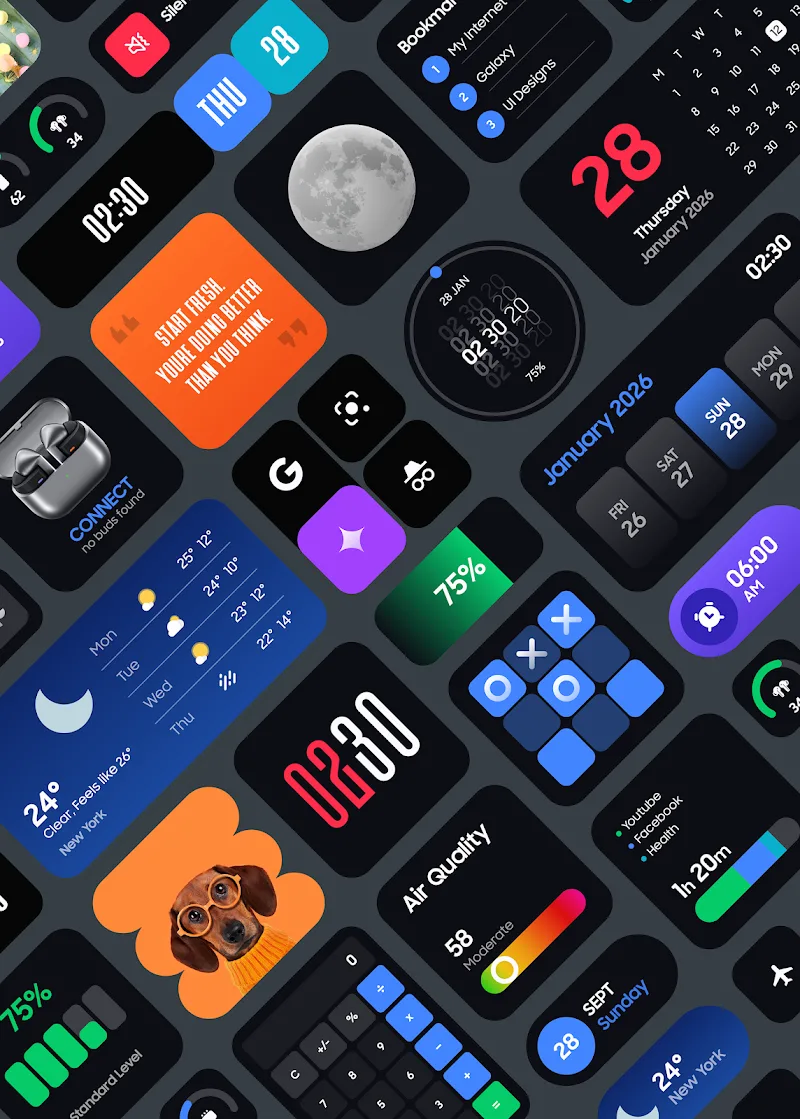 Pratinjau antarmuka Galaxy Widgets: One UI 3