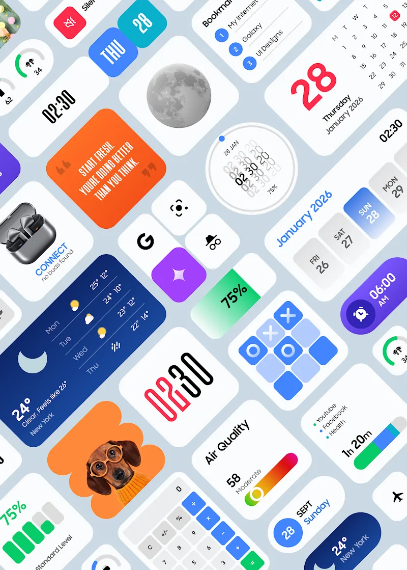 Pratinjau antarmuka Galaxy Widgets: One UI 4