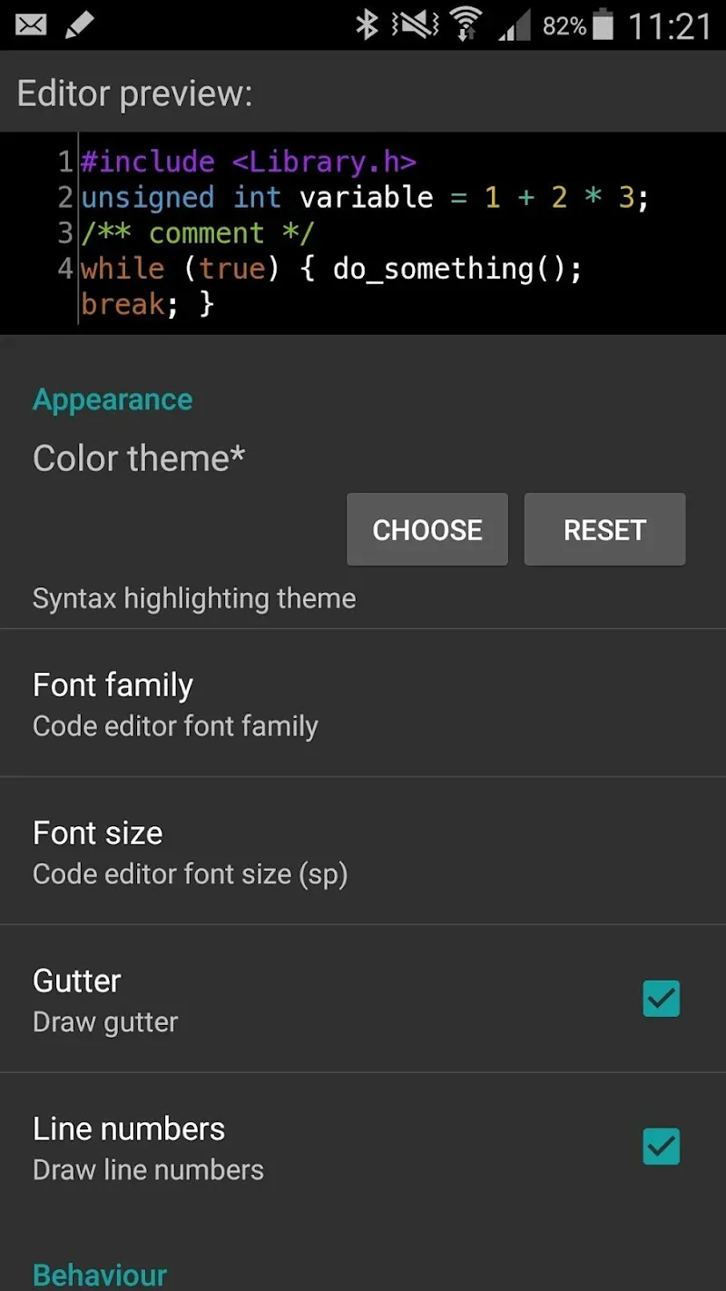 Скриншот ArduinoDroid 6