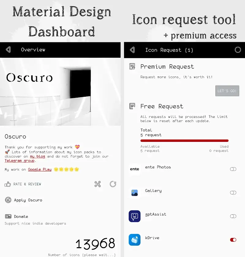Paquete de Iconos Oscuros - Segunda Vista Previa