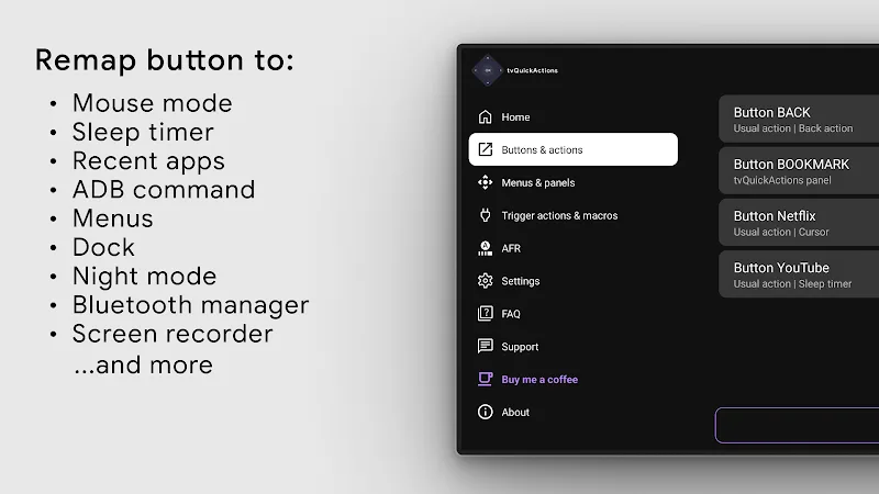 tvQuickActions Pro screenshot 1