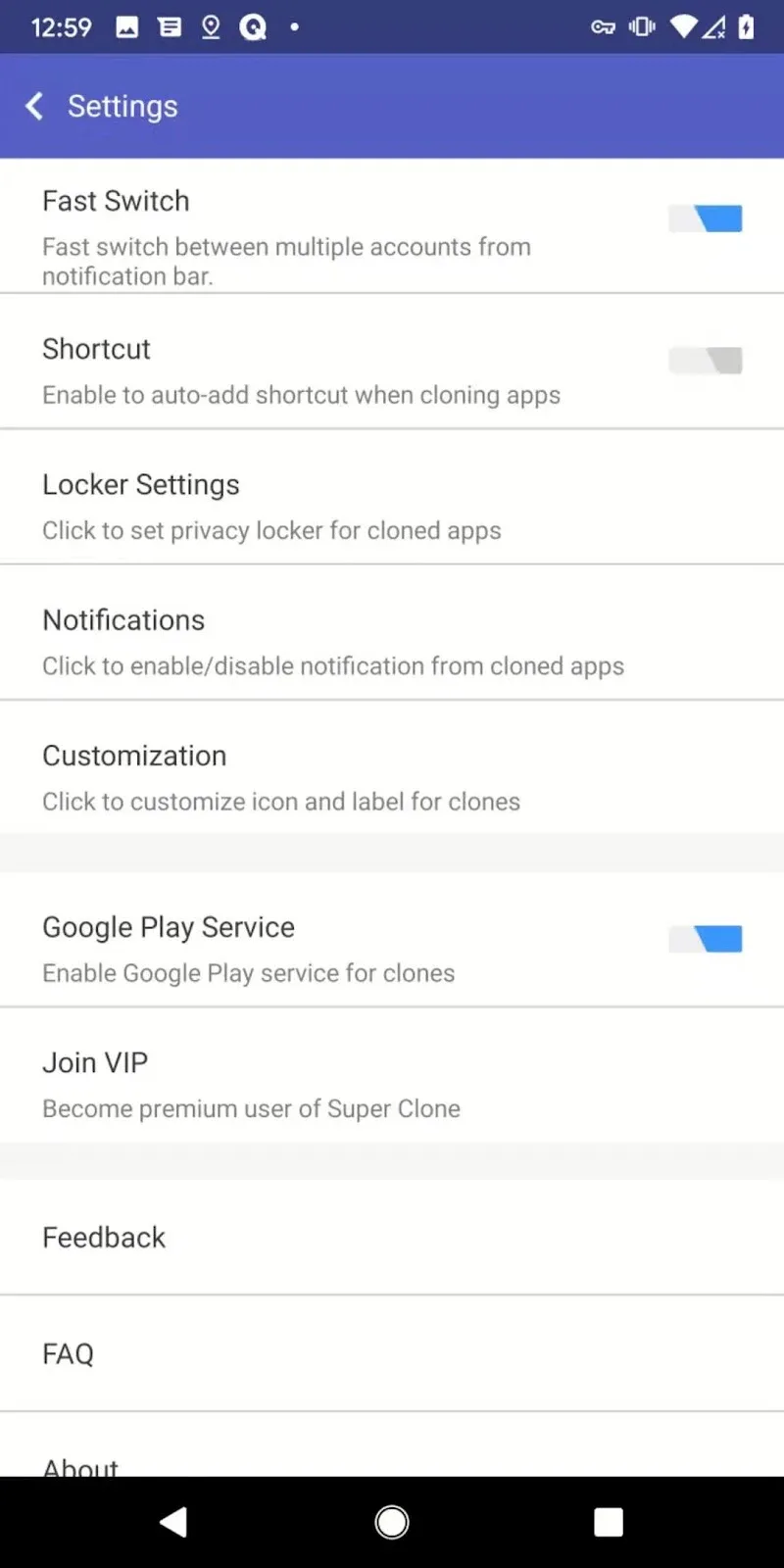 Captura de pantalla de la app Super Clone 6