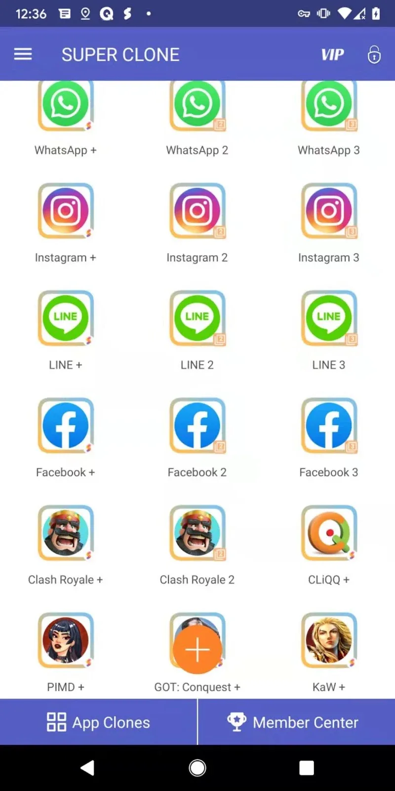 Captura de pantalla de la app Super Clone 5