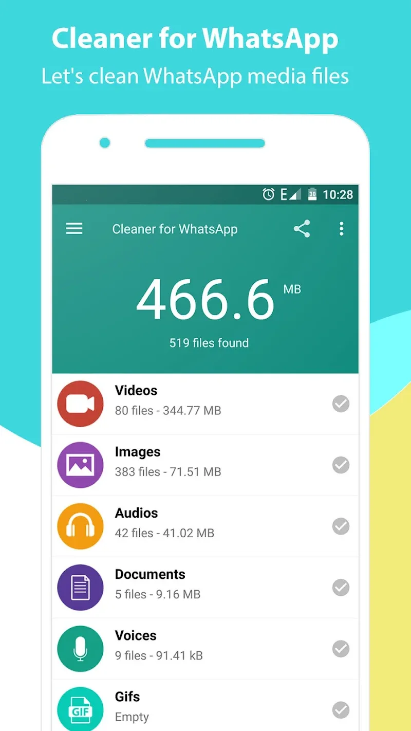 Screenshot 1 di Cleaner for WhatsApp