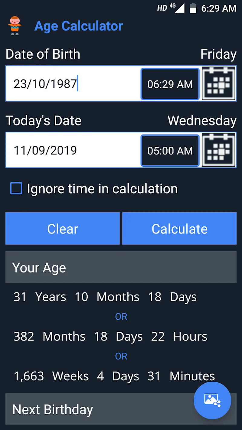 Screenshot Age Calculator Pro 2