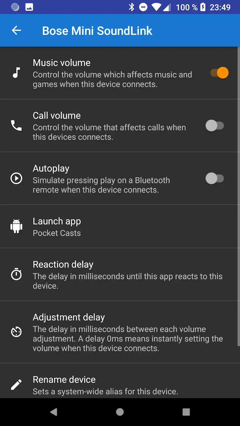Bluetooth Volume Manager screenshot 2