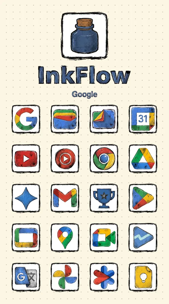 Captura de pantalla de InkFlow Icon Pack 1